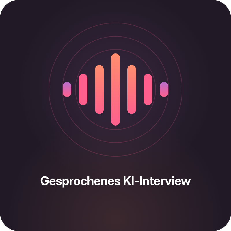 Illustration: gesprochenes KI-Interview mit der Veyra-App